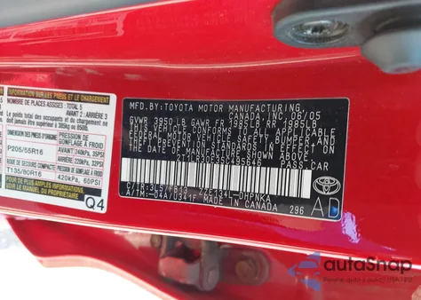 2005 Toyota Matrix Xr from USA, damaged, VIN 2T1LR30E35C495646